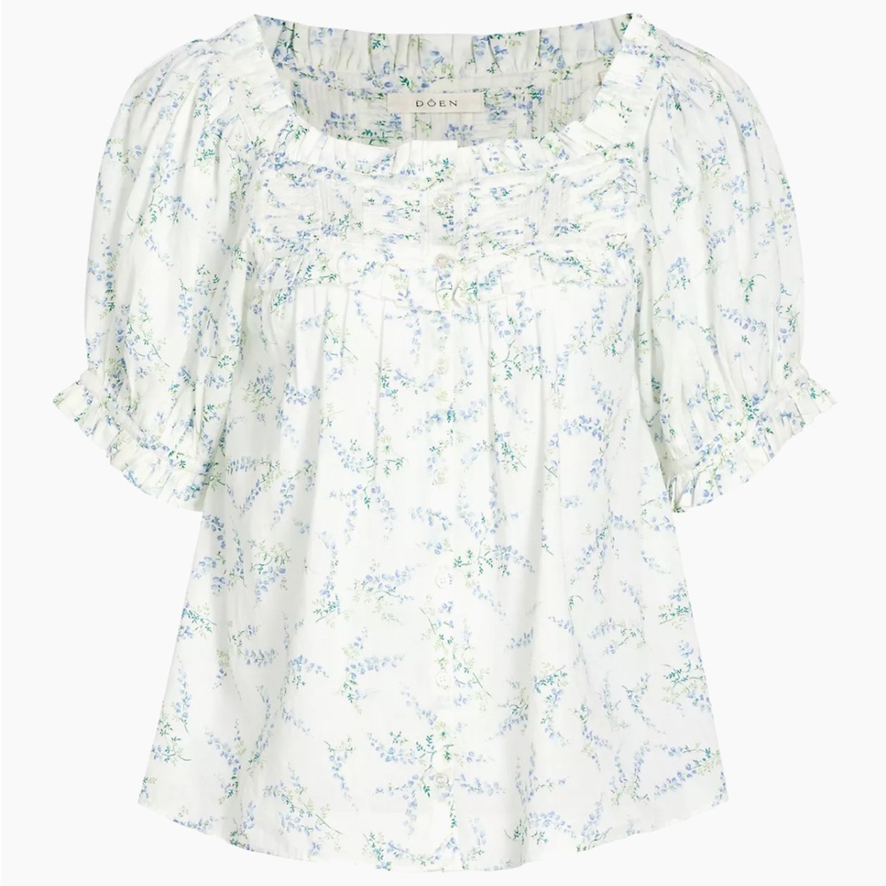 DÔEN Farley Floral Cotton-Blend Top